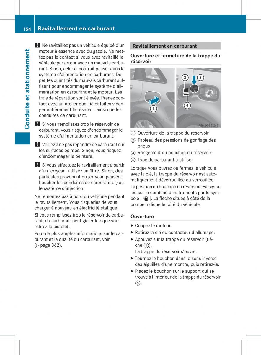 Mercedes Benz B Class W246 owners manual manuel du proprietaire / page 157