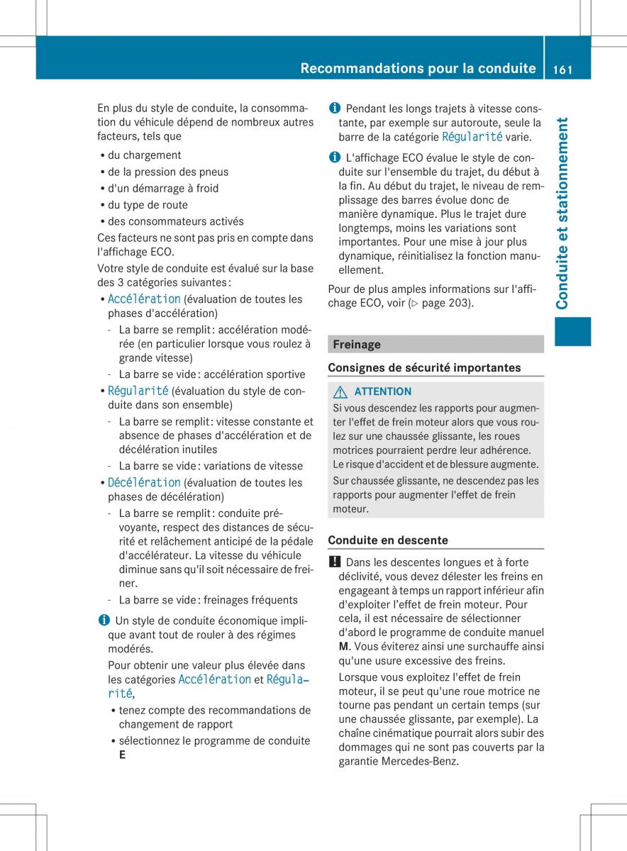 Mercedes Benz B Class W246 owners manual manuel du proprietaire / page 164