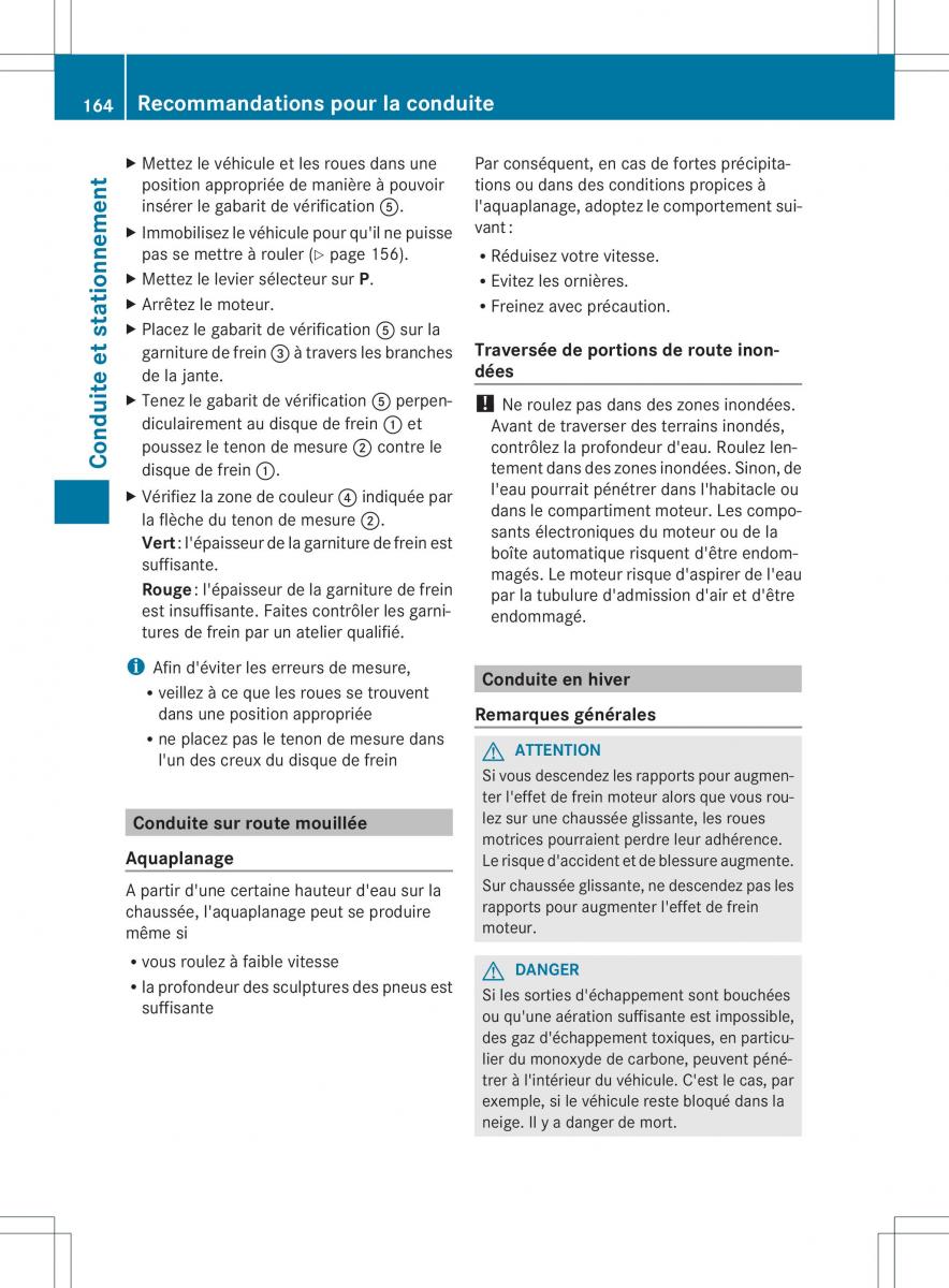 Mercedes Benz B Class W246 owners manual manuel du proprietaire / page 167