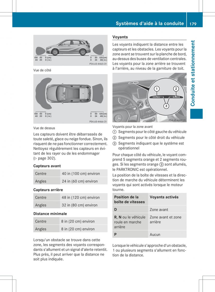 Mercedes Benz B Class W246 owners manual manuel du proprietaire / page 182