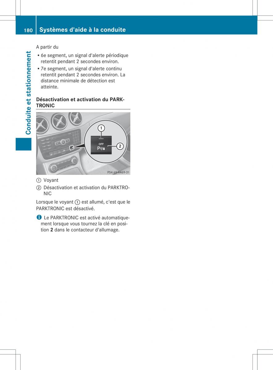 Mercedes Benz B Class W246 owners manual manuel du proprietaire / page 183