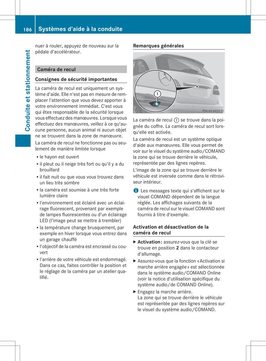 Mercedes Benz B Class W246 owners manual manuel du proprietaire / page 189