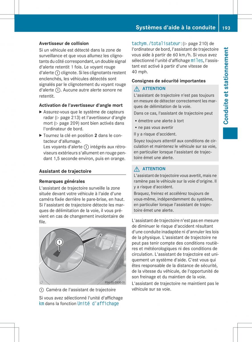 Mercedes Benz B Class W246 owners manual manuel du proprietaire / page 196