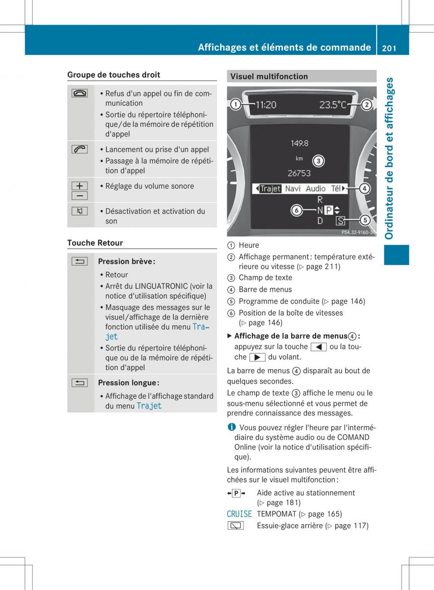 Mercedes Benz B Class W246 owners manual manuel du proprietaire / page 204