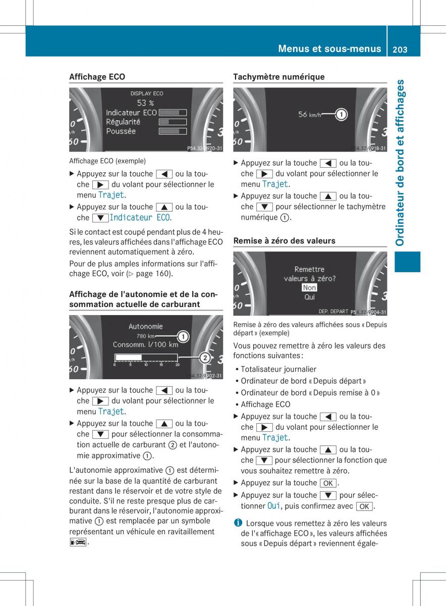 Mercedes Benz B Class W246 owners manual manuel du proprietaire / page 206