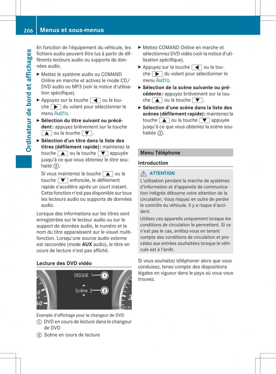 Mercedes Benz B Class W246 owners manual manuel du proprietaire / page 209