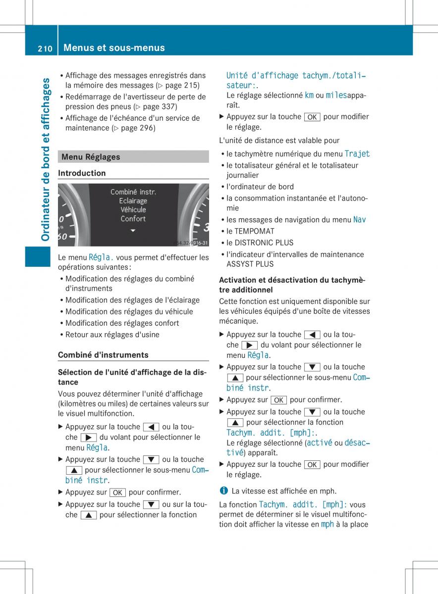 Mercedes Benz B Class W246 owners manual manuel du proprietaire / page 213