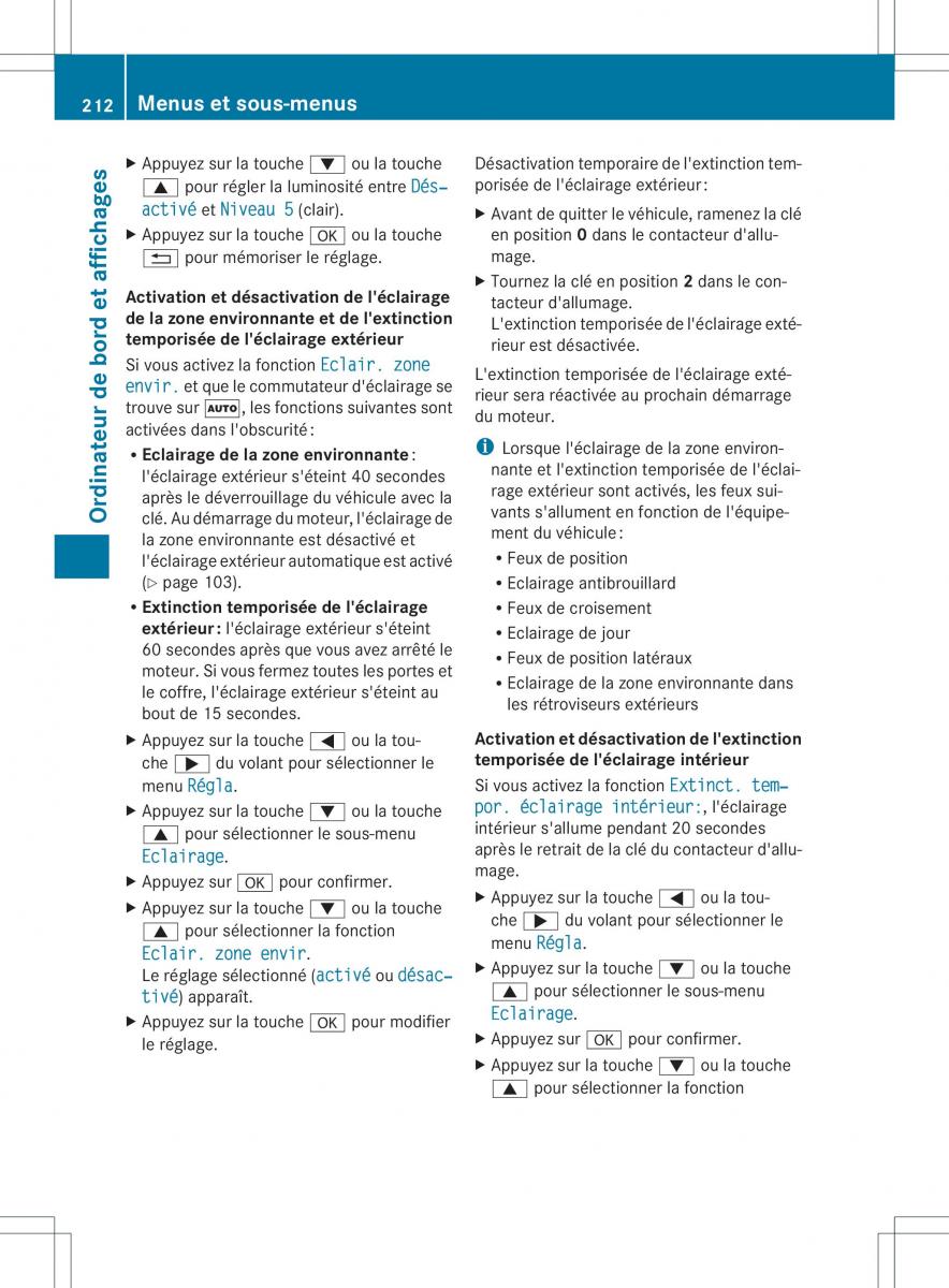 Mercedes Benz B Class W246 owners manual manuel du proprietaire / page 215