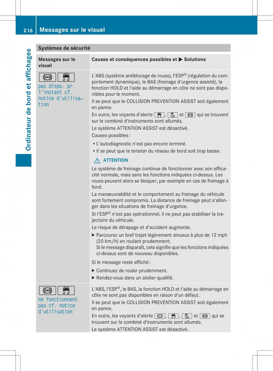 Mercedes Benz B Class W246 owners manual manuel du proprietaire / page 219