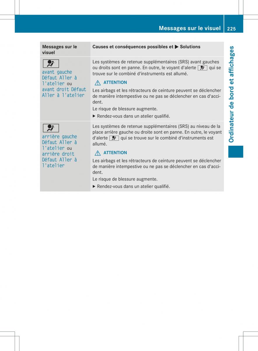 Mercedes Benz B Class W246 owners manual manuel du proprietaire / page 228