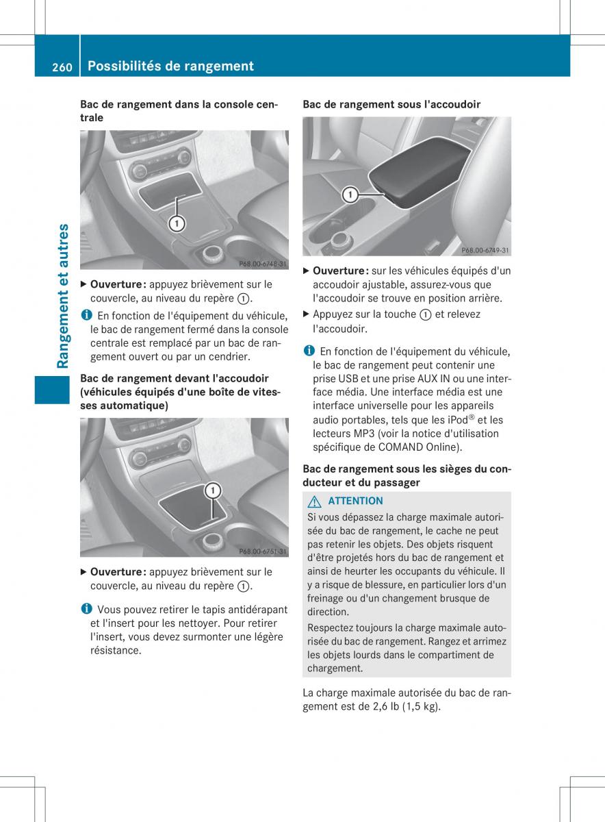 Mercedes Benz B Class W246 owners manual manuel du proprietaire / page 263