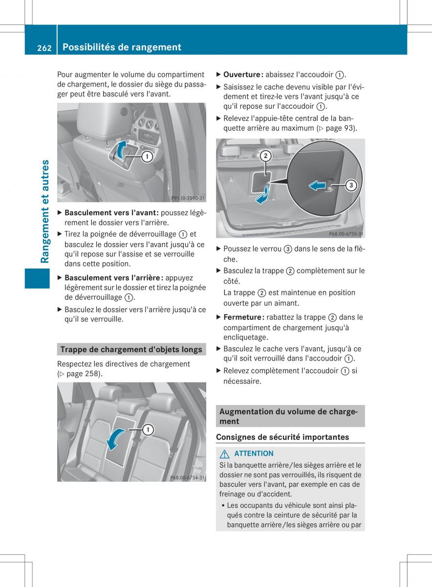 Mercedes Benz B Class W246 owners manual manuel du proprietaire / page 265