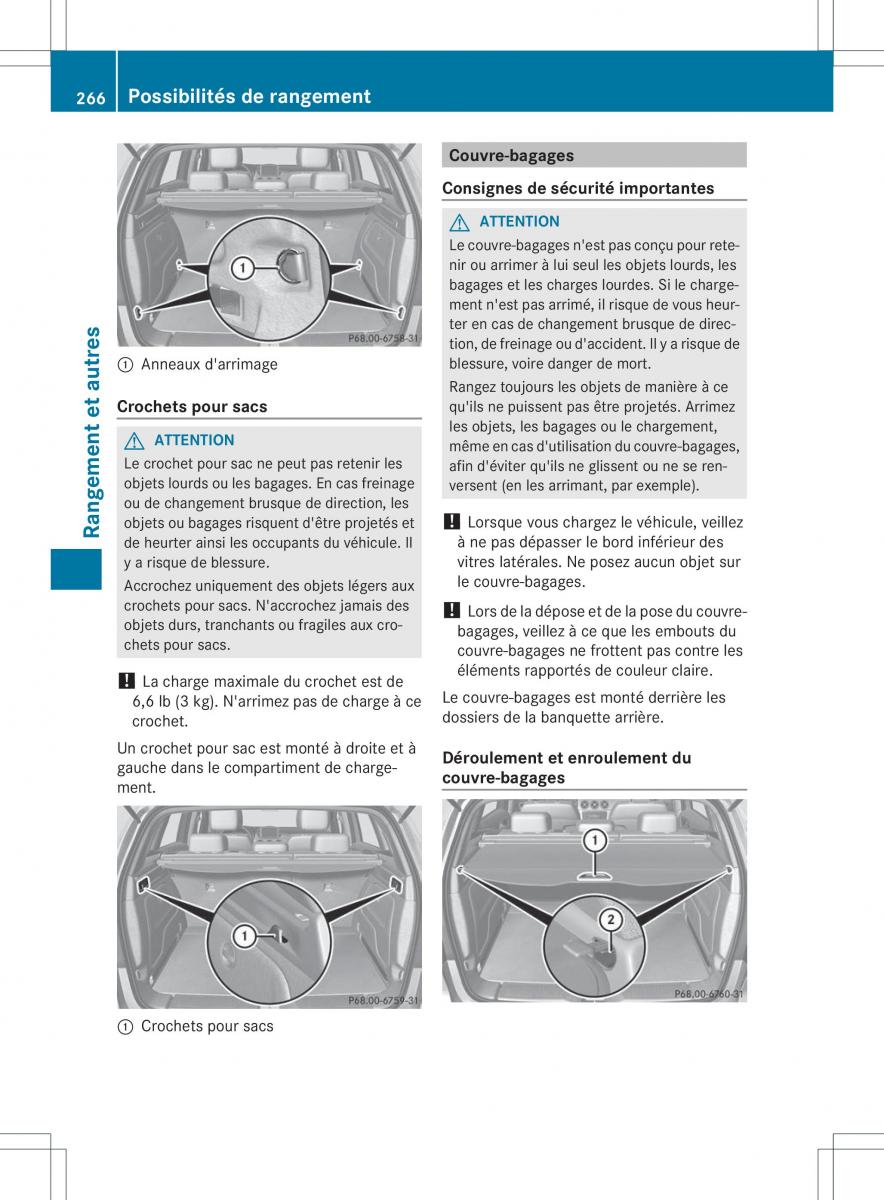 Mercedes Benz B Class W246 owners manual manuel du proprietaire / page 269