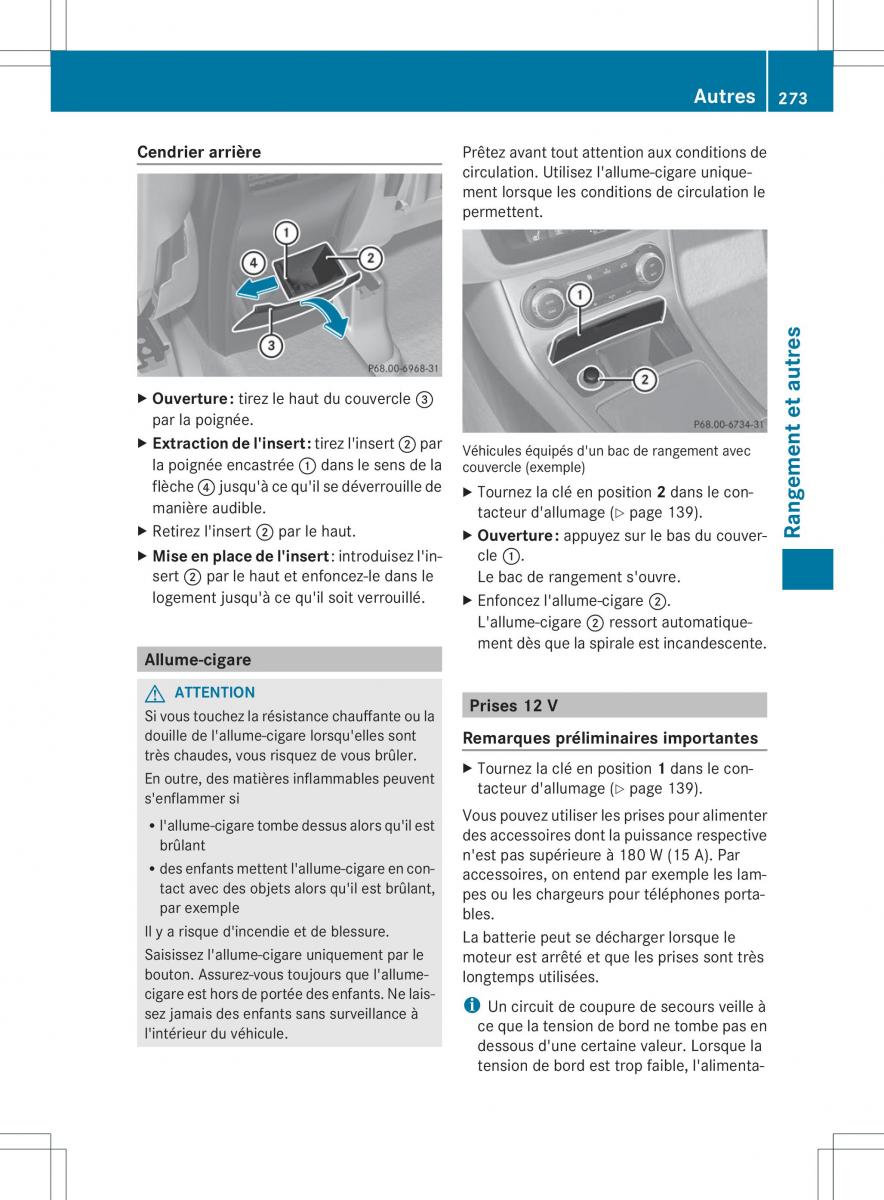 Mercedes Benz B Class W246 owners manual manuel du proprietaire / page 276