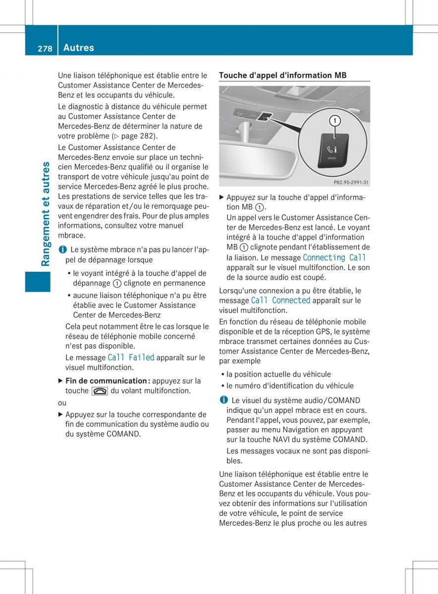 Mercedes Benz B Class W246 owners manual manuel du proprietaire / page 281