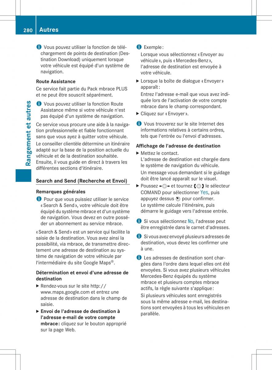 Mercedes Benz B Class W246 owners manual manuel du proprietaire / page 283