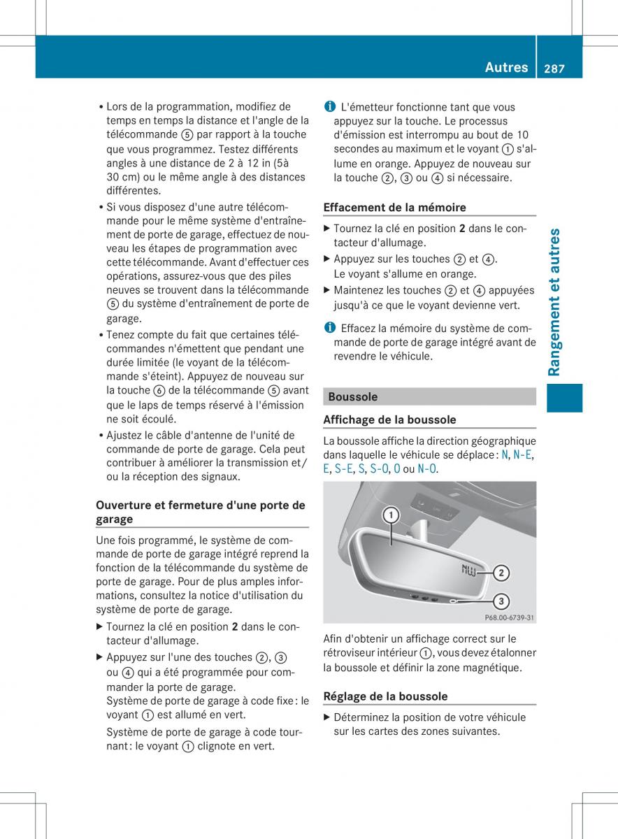 Mercedes Benz B Class W246 owners manual manuel du proprietaire / page 290