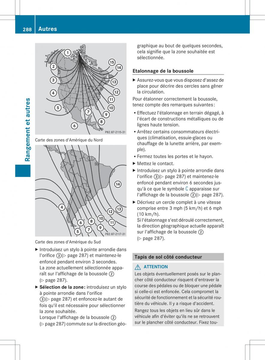 Mercedes Benz B Class W246 owners manual manuel du proprietaire / page 291