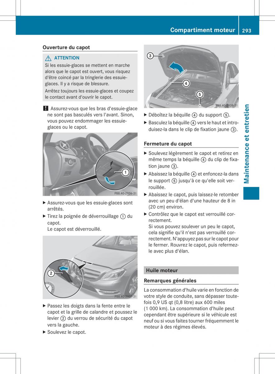 Mercedes Benz B Class W246 owners manual manuel du proprietaire / page 296