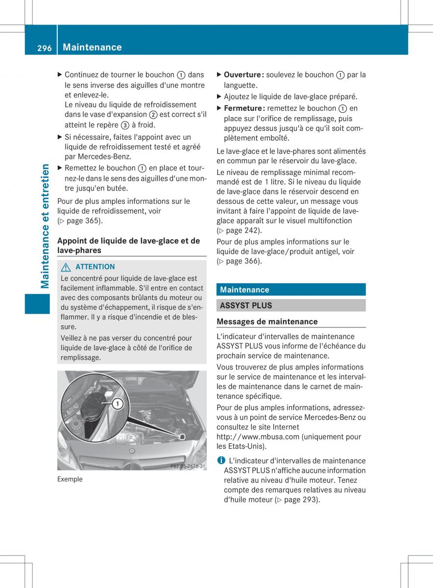 Mercedes Benz B Class W246 owners manual manuel du proprietaire / page 299