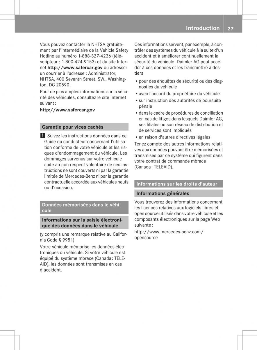 Mercedes Benz B Class W246 owners manual manuel du proprietaire / page 30