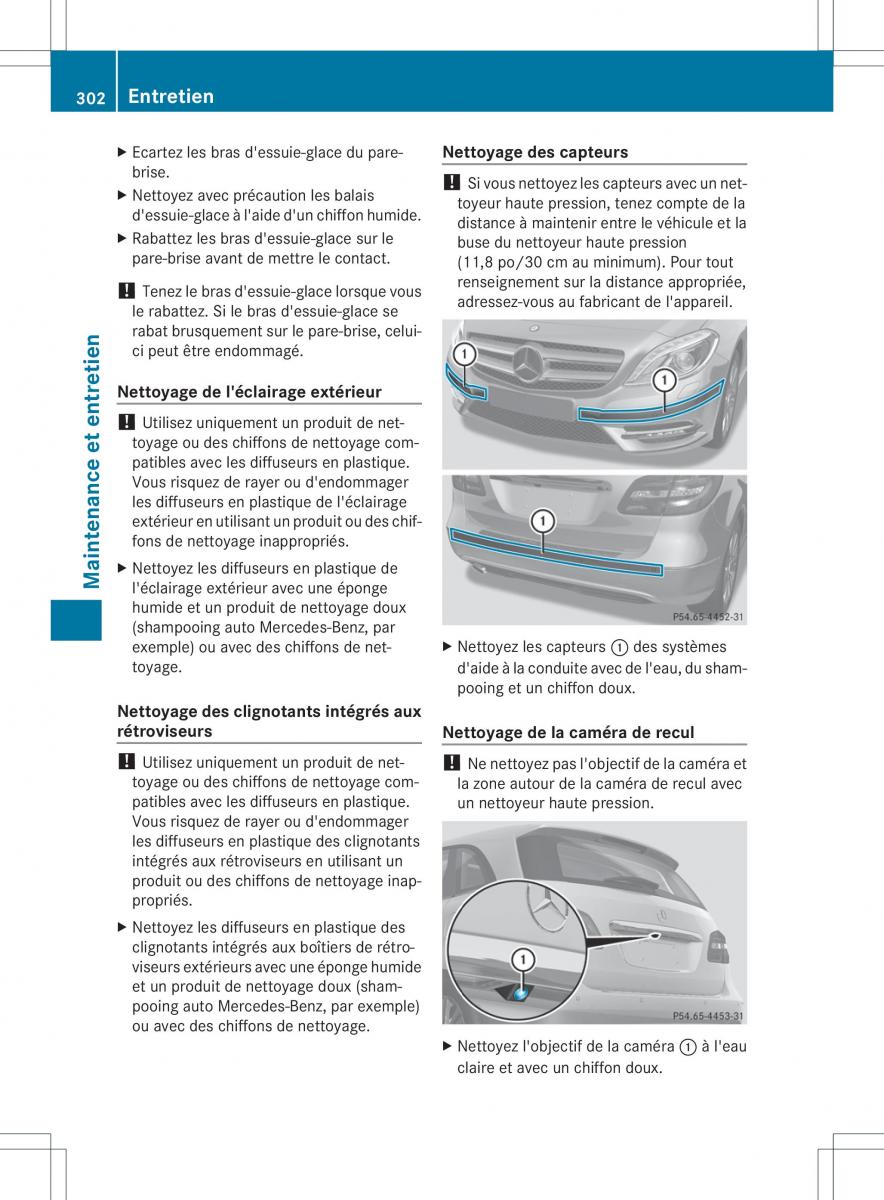 Mercedes Benz B Class W246 owners manual manuel du proprietaire / page 305