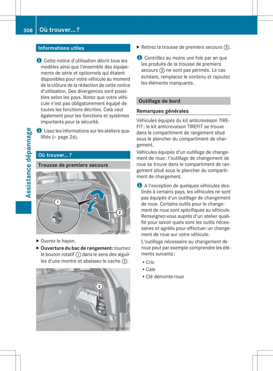 Mercedes Benz B Class W246 owners manual manuel du proprietaire / page 311