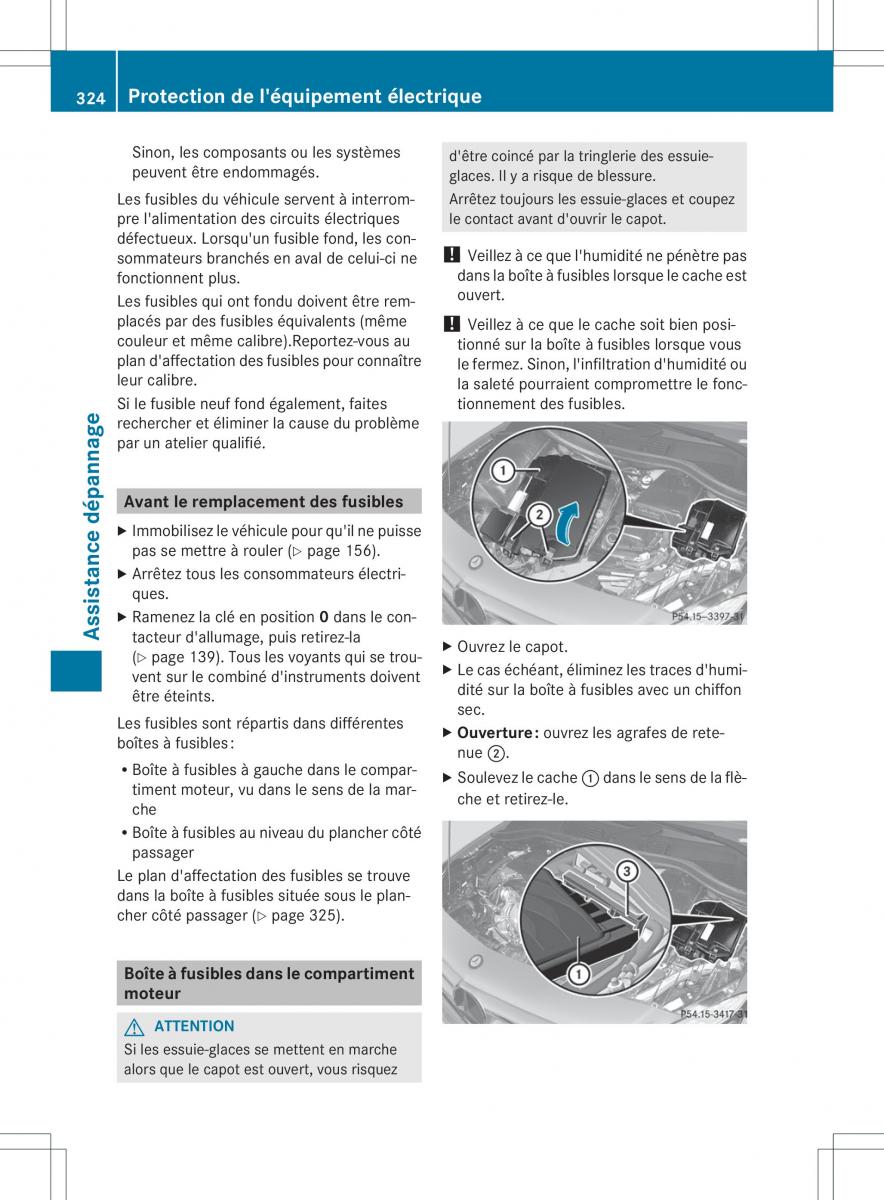 Mercedes Benz B Class W246 owners manual manuel du proprietaire / page 327