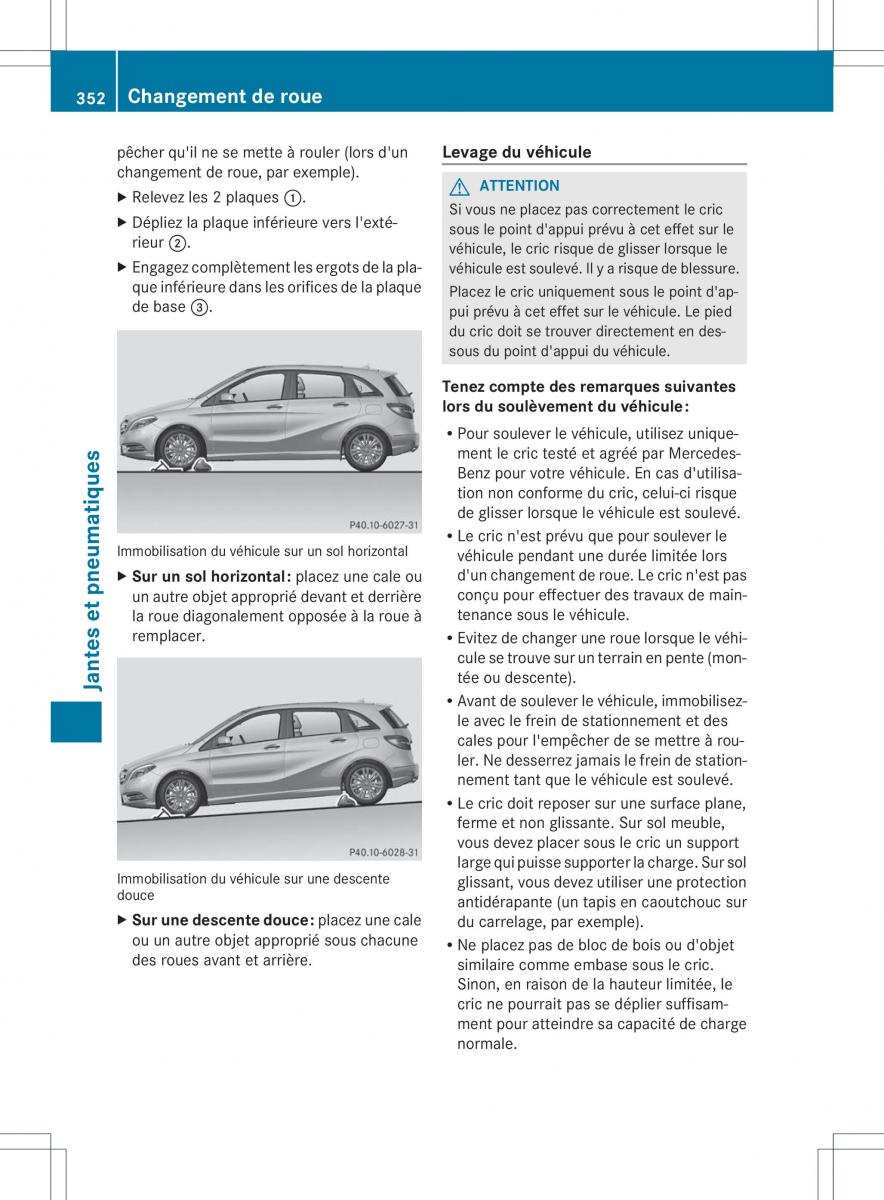 Mercedes Benz B Class W246 owners manual manuel du proprietaire / page 355