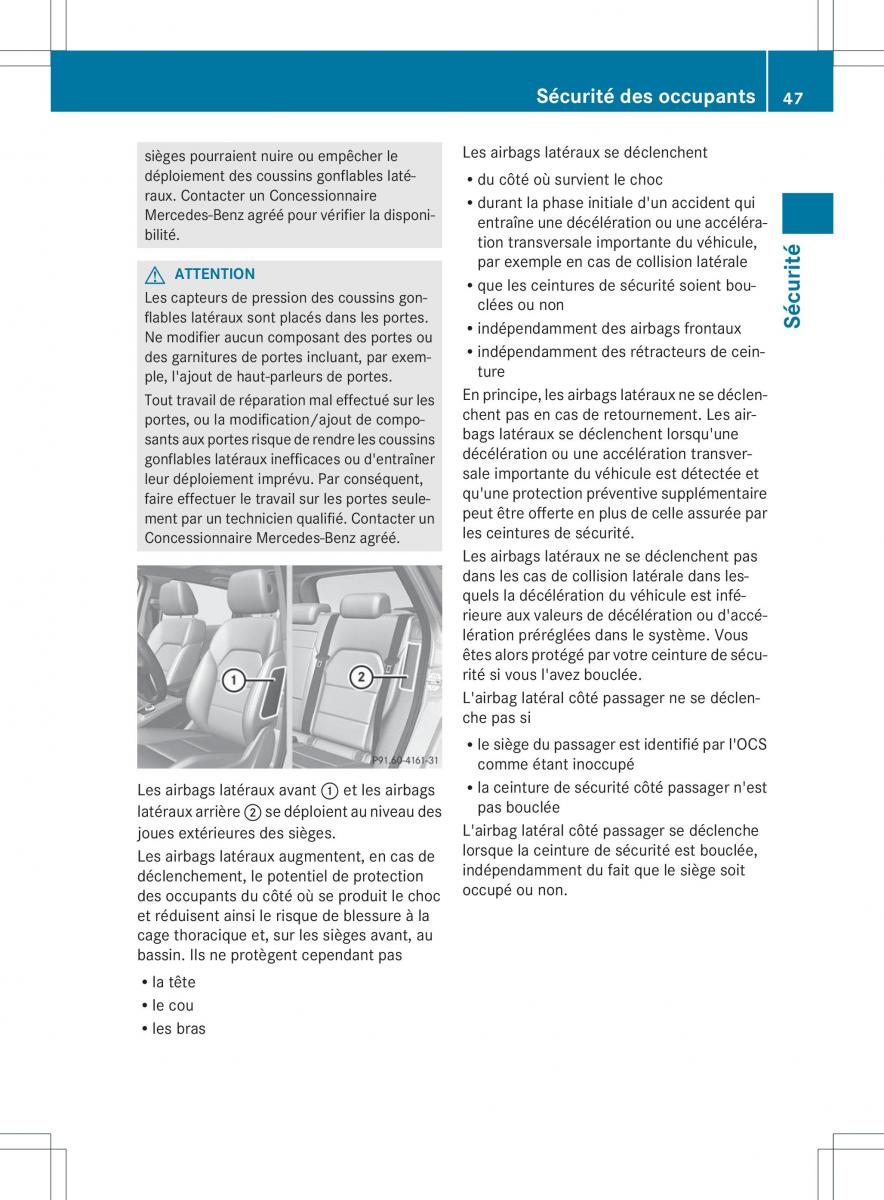 Mercedes Benz B Class W246 owners manual manuel du proprietaire / page 50