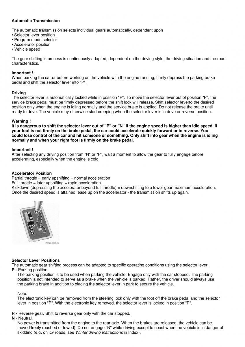 Mercedes Benz C Class W202 owners manual / page 68