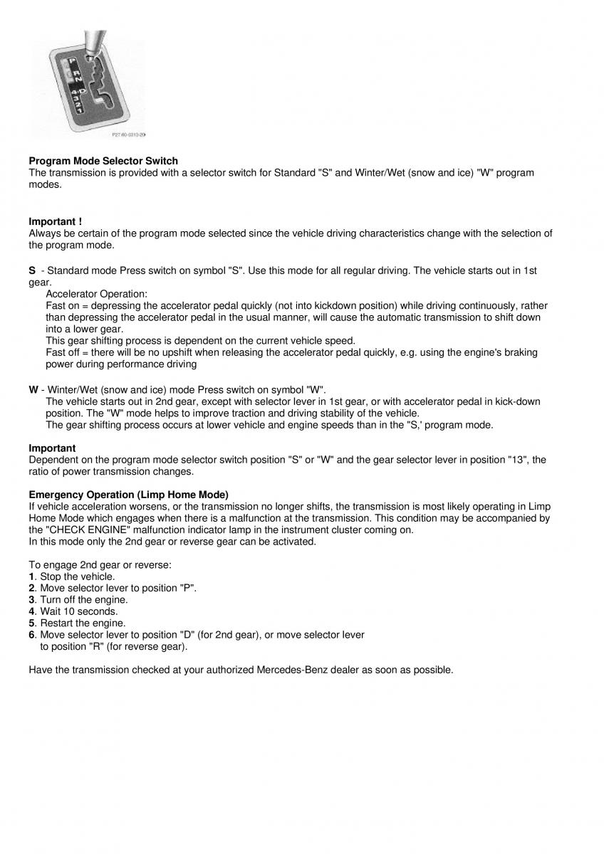 manual  Mercedes Benz C Class W202 owners manual / page 70