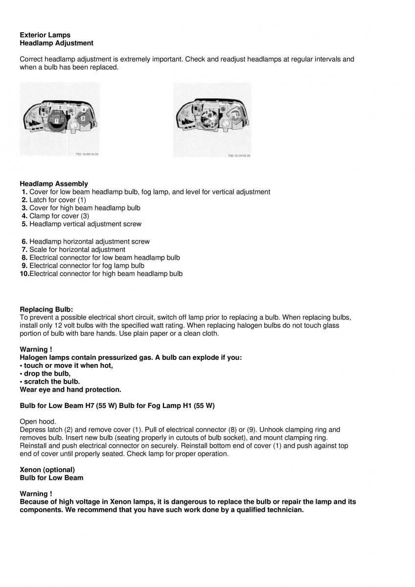 Mercedes Benz C Class W202 owners manual / page 96