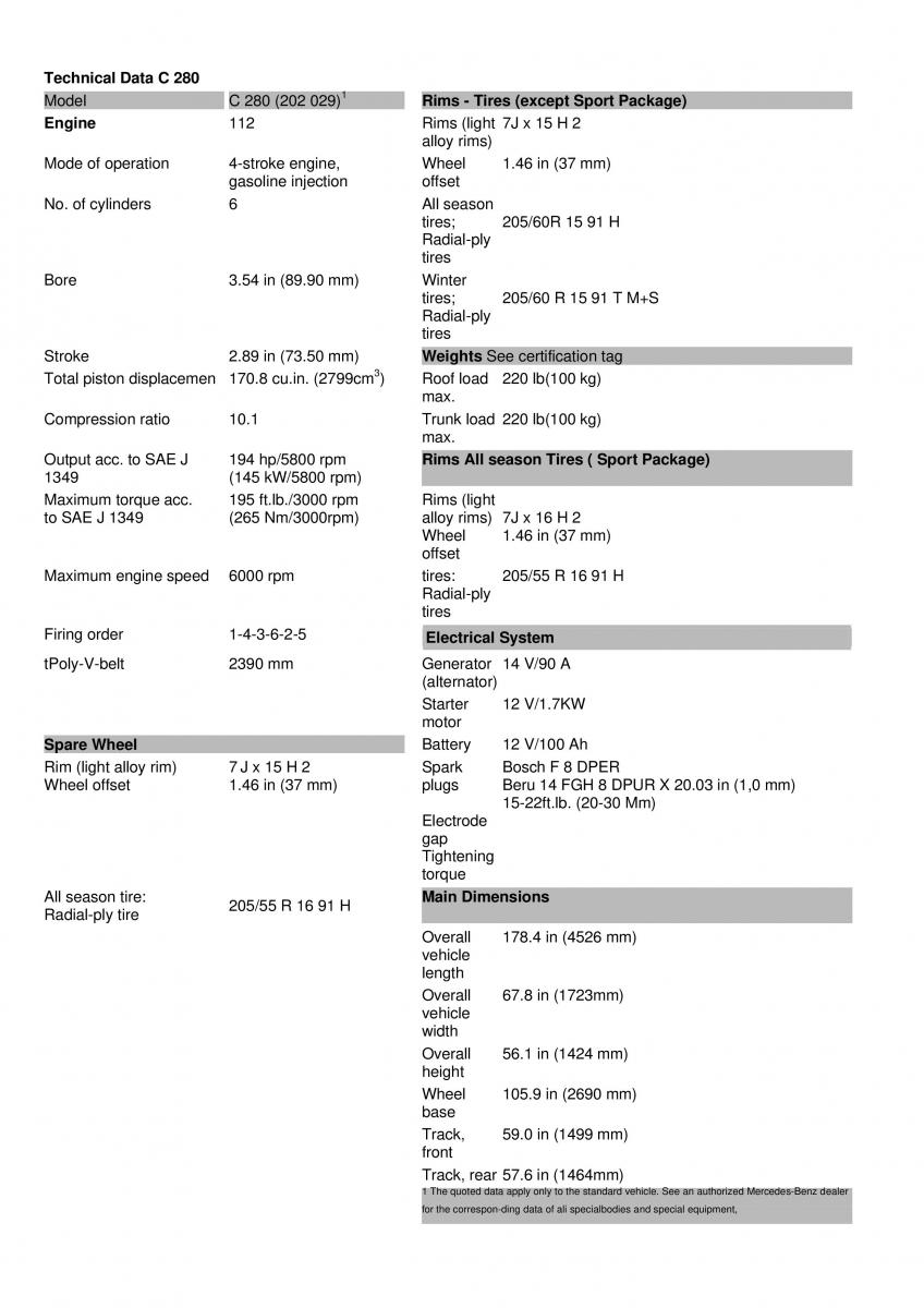 manual  Mercedes Benz C Class W202 owners manual / page 119