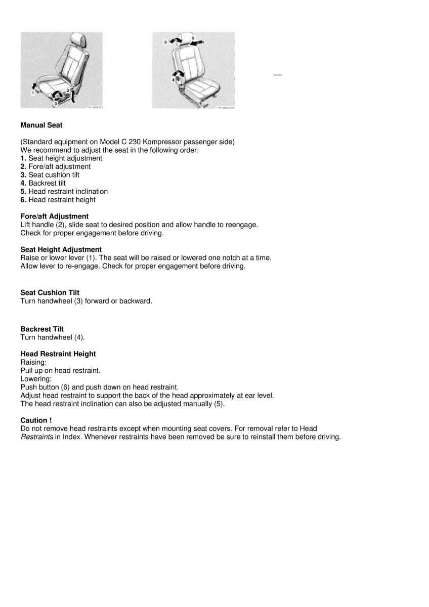 manual  Mercedes Benz C Class W202 owners manual / page 32