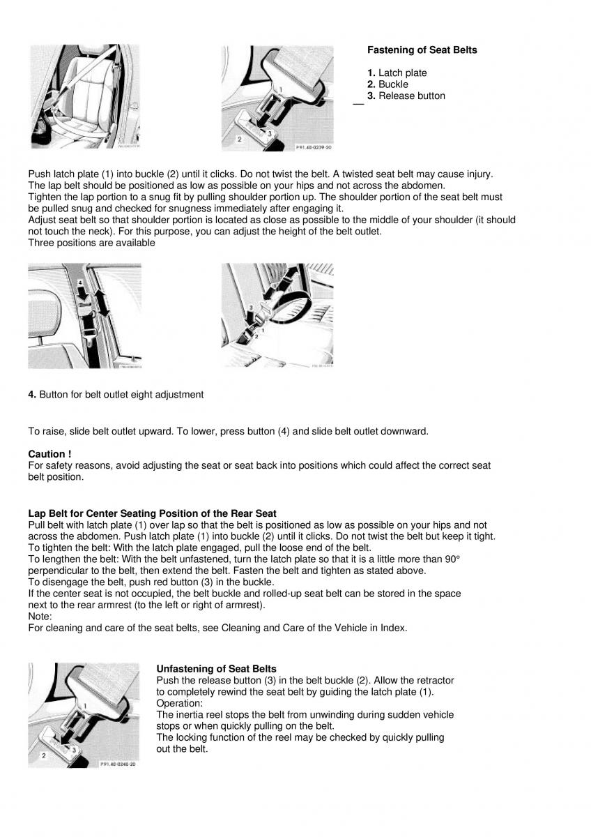 manual  Mercedes Benz C Class W202 owners manual / page 38