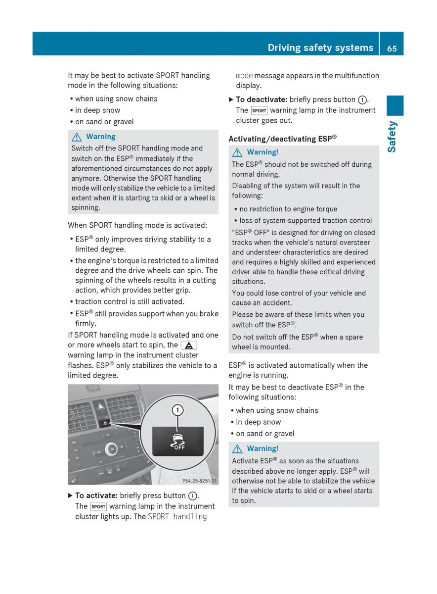 Mercedes Benz C Class W204 owners manual / page 67