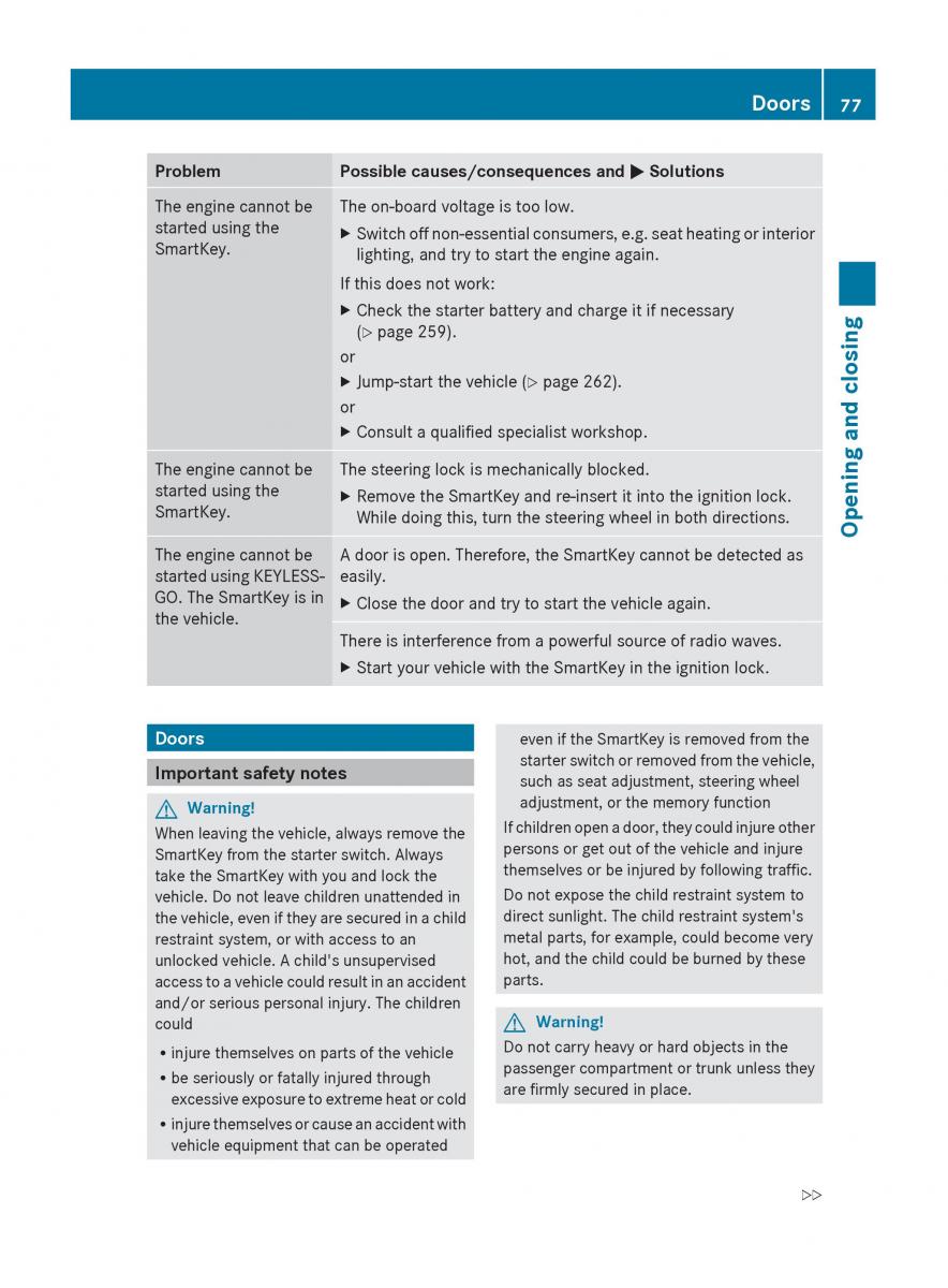 Mercedes Benz C Class W204 owners manual / page 79