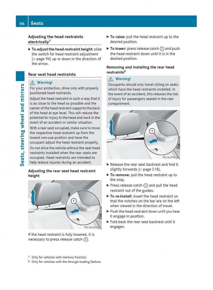 Mercedes Benz C Class W204 owners manual / page 98