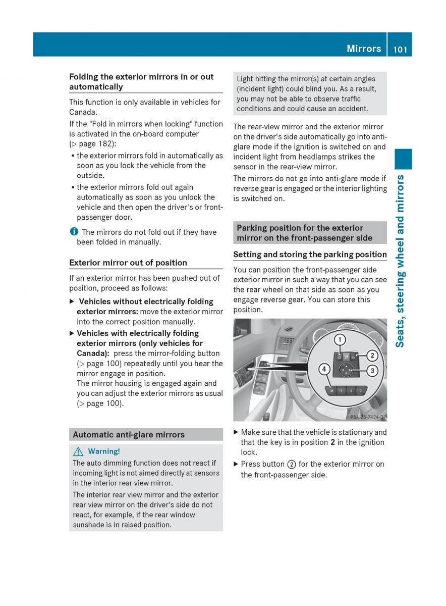 Mercedes Benz C Class W204 owners manual / page 103