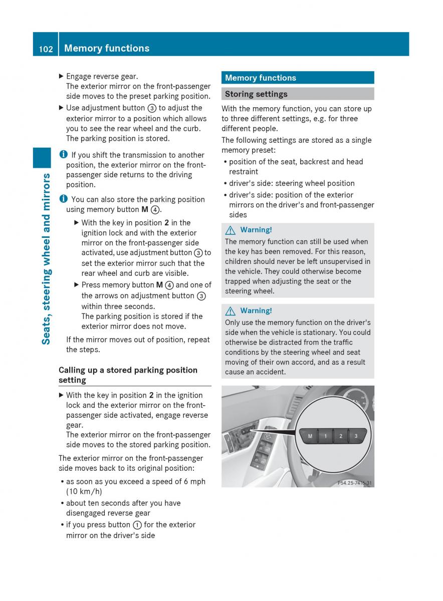 Mercedes Benz C Class W204 owners manual / page 104