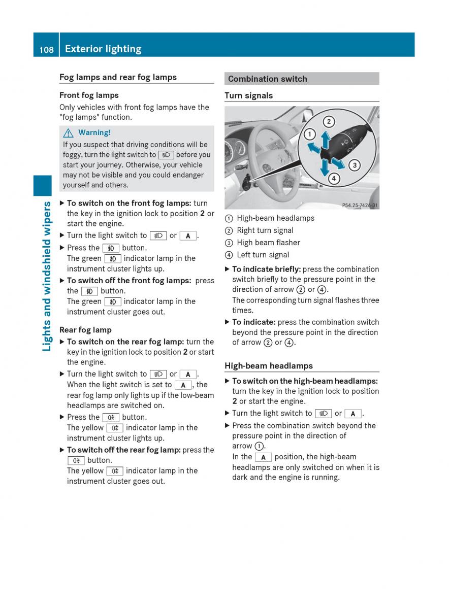 Mercedes Benz C Class W204 owners manual / page 110