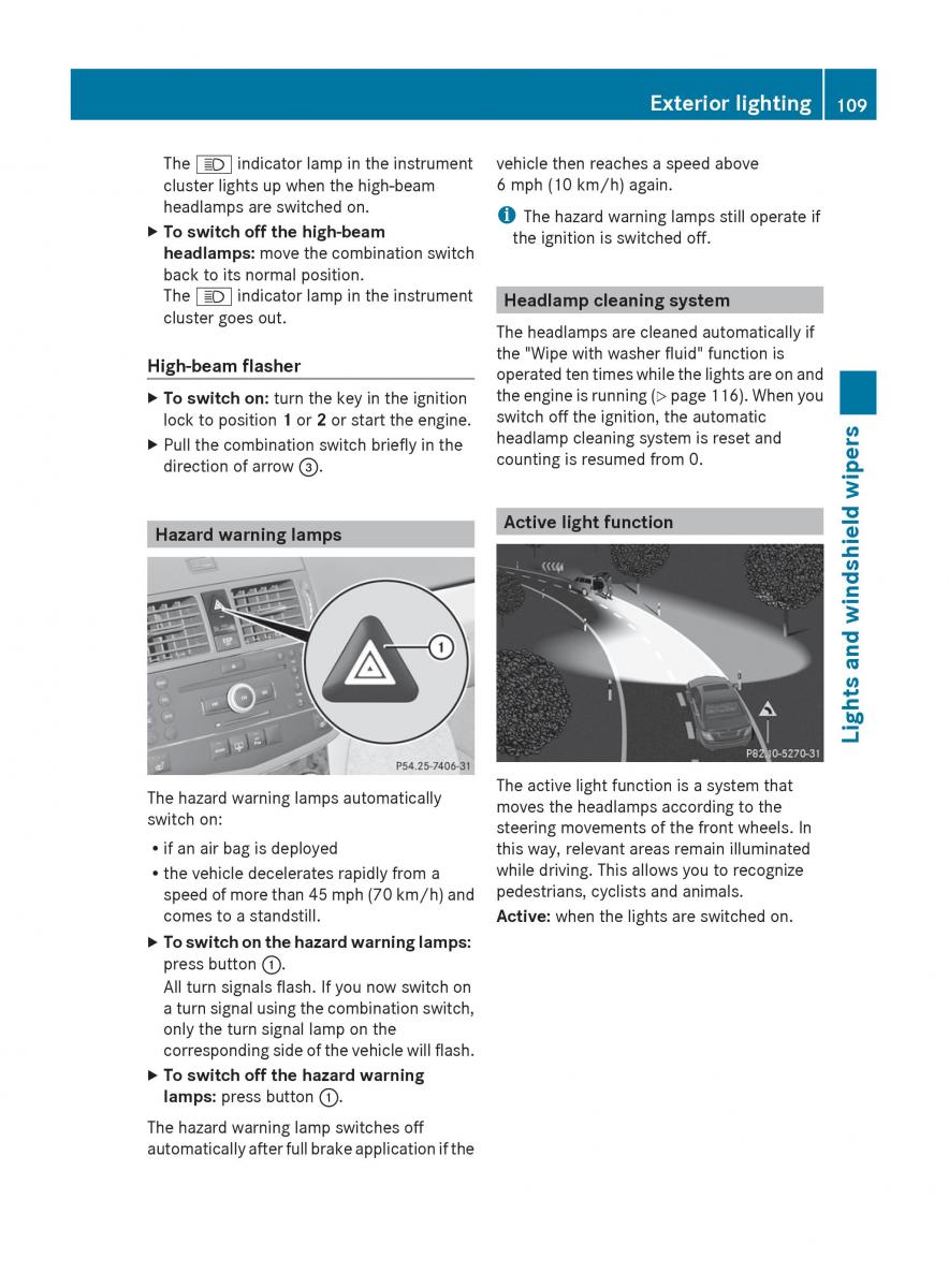 Mercedes Benz C Class W204 owners manual / page 111