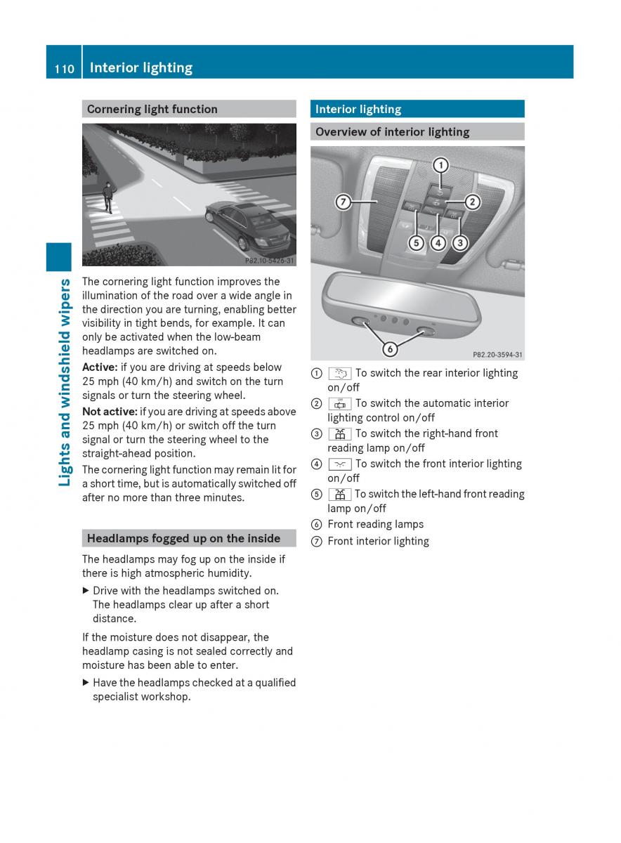 Mercedes Benz C Class W204 owners manual / page 112