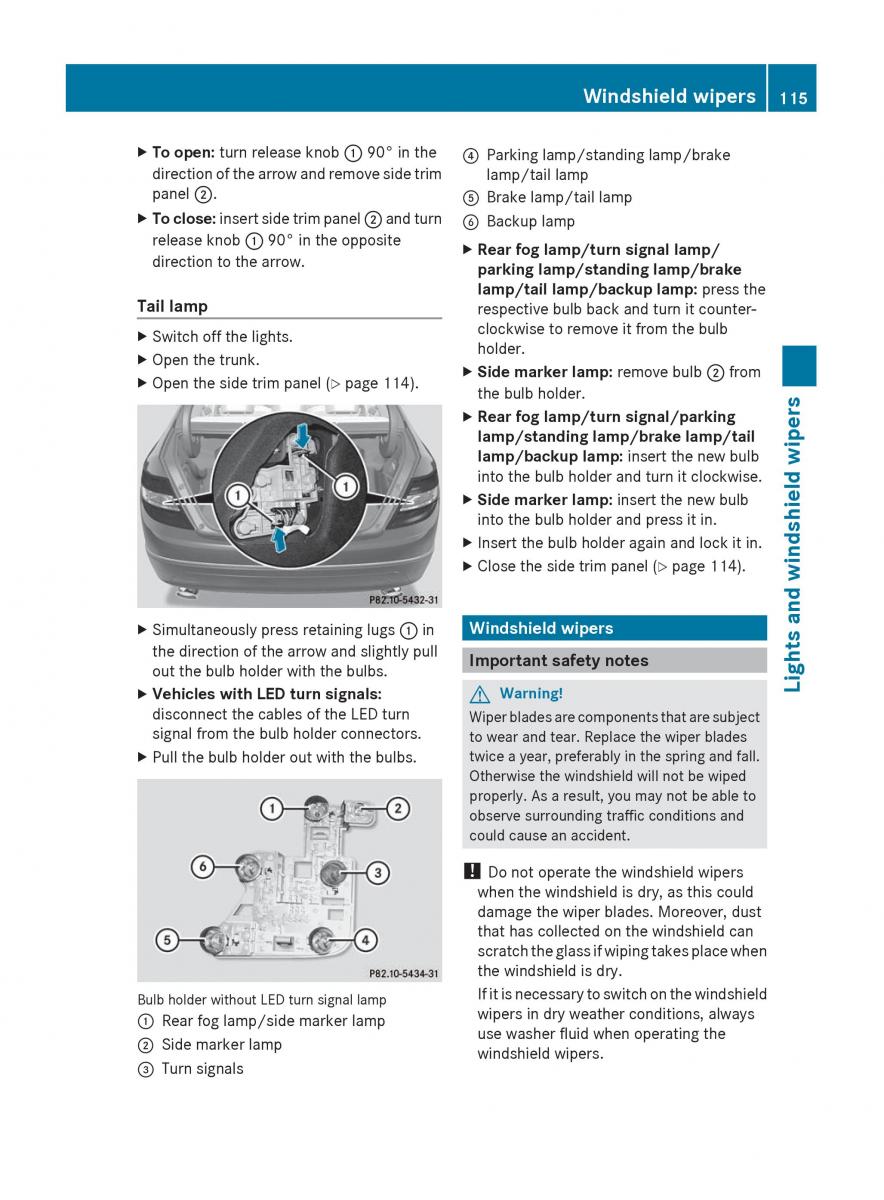 Mercedes Benz C Class W204 owners manual / page 117