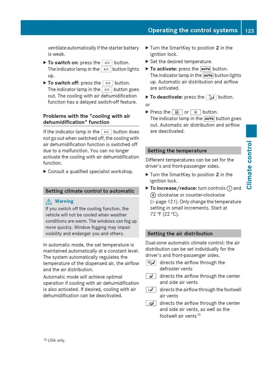 Mercedes Benz C Class W204 owners manual / page 125