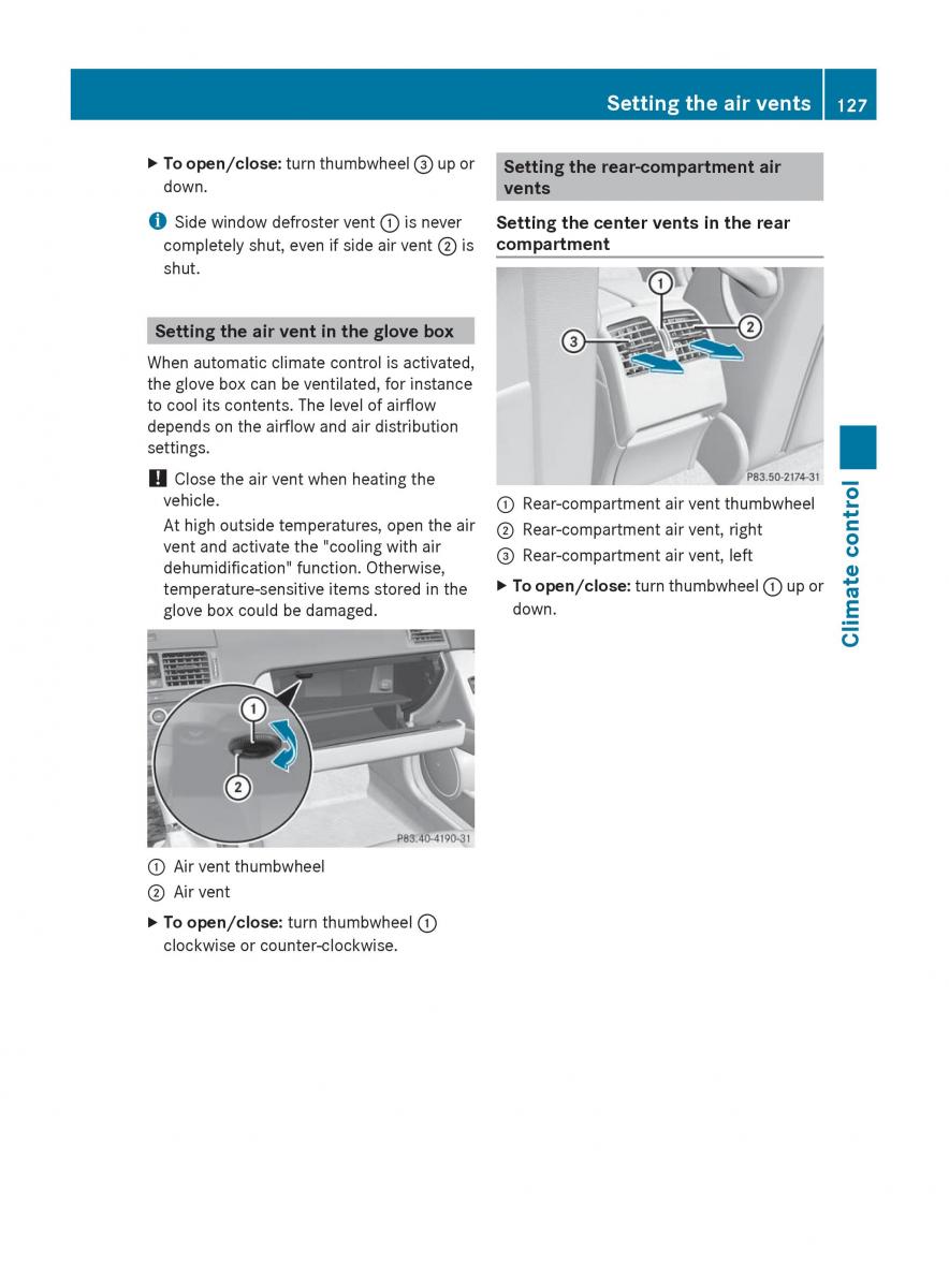 Mercedes Benz C Class W204 owners manual / page 129