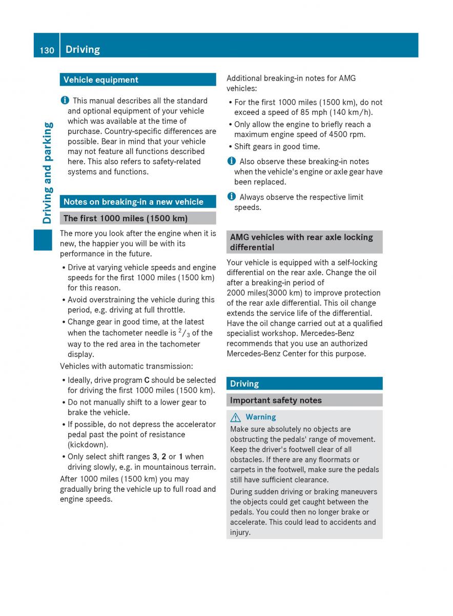 Mercedes Benz C Class W204 owners manual / page 132