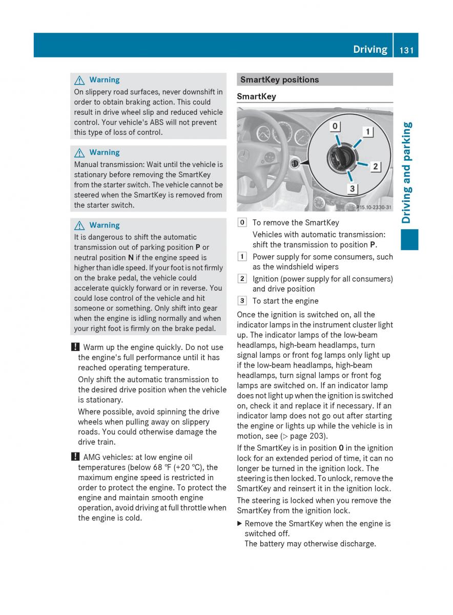 Mercedes Benz C Class W204 owners manual / page 133