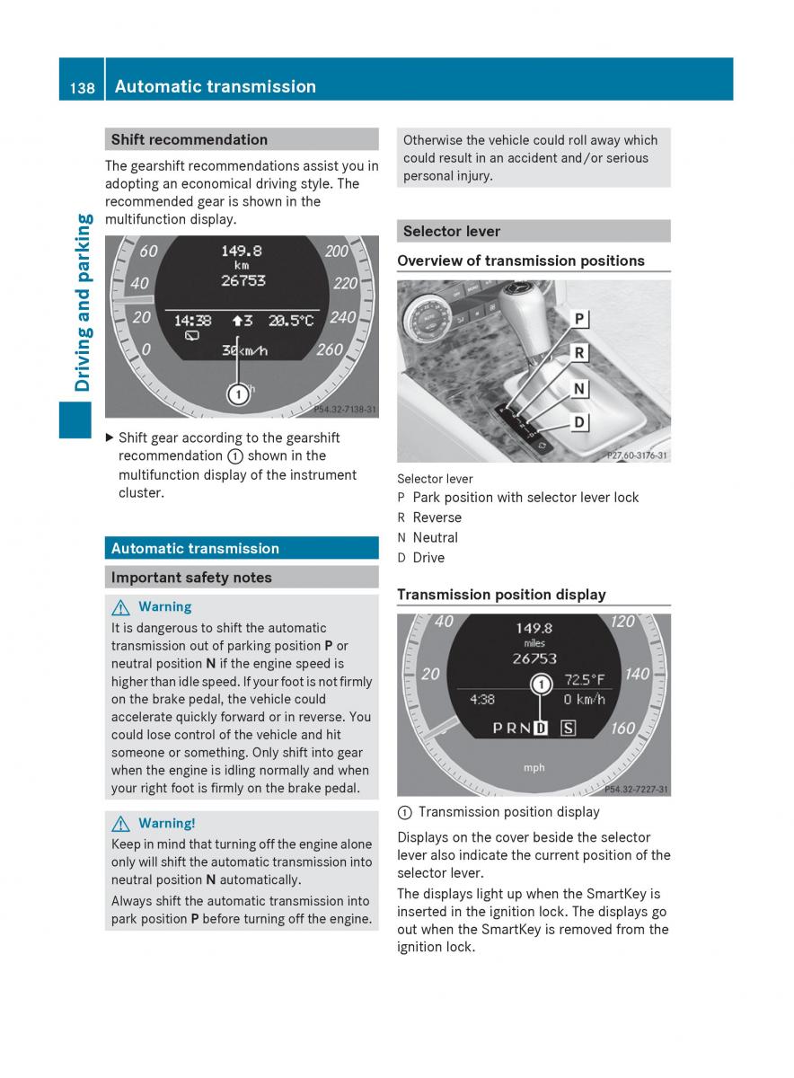 Mercedes Benz C Class W204 owners manual / page 140